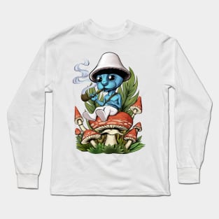 smurf cat chillin Long Sleeve T-Shirt